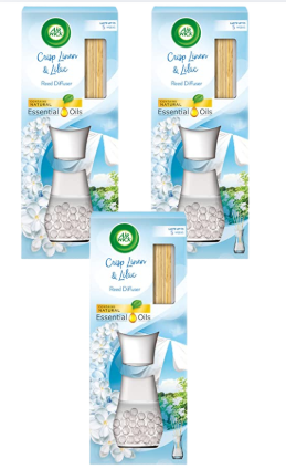  Airwick Crisp Linen & Lilac Reed Diffuser 42ml x 3